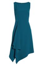 Petite Women's Vince Camuto Laguna Crepe Asymmetric Hem Dress P - Blue