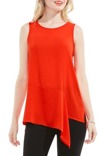 Women's Vince Camuto Mixed Media Drape Front Top - Red