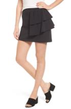 Women's Hinge Ruffle Miniskirt - Black