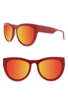 Women's Smoke X Mirrors Runaround Sue 60mm Cat Eye Sunglasses - Red/ Orange Mirror