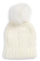 Women's Free People Happy Trails Faux Fur Pom Beanie -