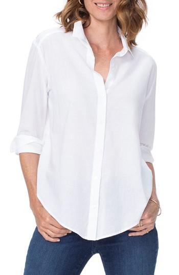 Women's Nydj Classic Cotton Lawn Blouse - White
