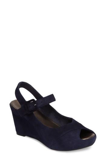 Women's Johnston & Murphy Tara Platform Wedge Sandal M - Blue
