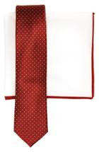Men's The Tie Bar Dot Silk Skinny Tie & Cotton Pocket Square Style Box