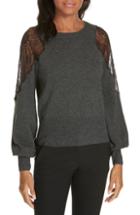 Women's Tanya Taylor Cora Lace Inset Sweater - Grey