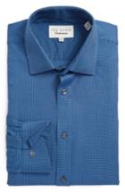 Men's Ted Baker London Formula Trim Fit Geometric Dress Shirt .5 - 34/35 - Blue