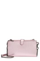 Rebecca Minkoff Bifold Leather Crossbody Wallet - Pink