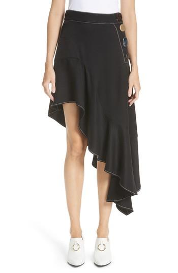 Women's Rejina Pyo Ella Asymmetrical Ruffle Skirt Us / 6 Uk - Black