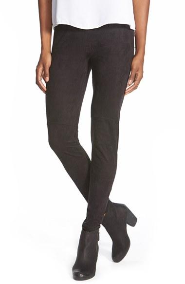 Women's Lysse High Waist Faux Suede Leggings - Black