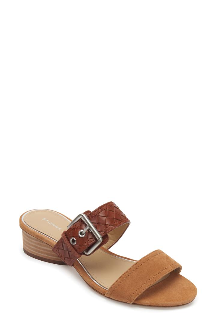 Women's Etienne Aigner Preston Buckle Strap Slide Sandal M - Brown