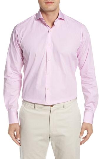 Men's Ike Behar Regular Fit Check Dress Shirt 32/33 - Pink