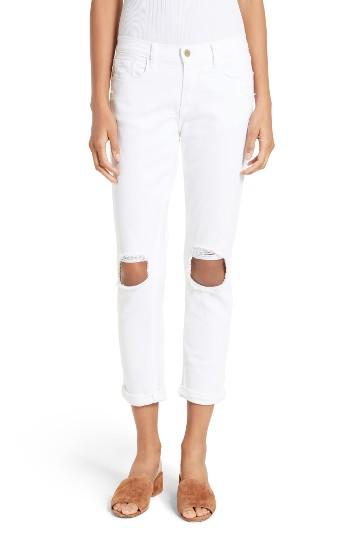 Women's Frame Le Garcon Destroyed Crop Skinny Jeans