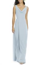 Women's Social Bridesmaids Cowl Neck Chiffon Gown