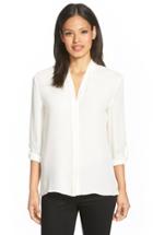 Women's Elie Tahari 'anabella' V-neck Silk Blouse - White