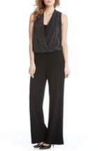 Women's Karen Kane Sparkle Knit Palazzo Jamupsuit - Black