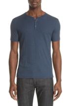 Men's John Varvatos Collection Rib Henley T-shirt - Blue/green