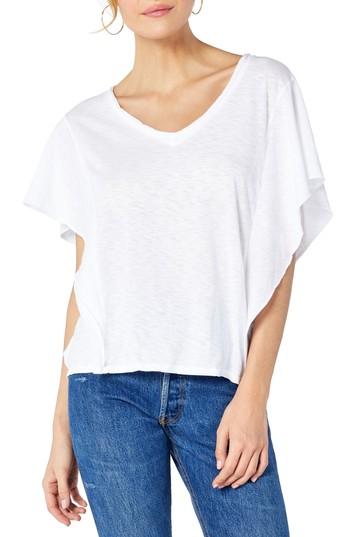 Women's Michael Stars Ruffle Sleeve Tee, Size - White