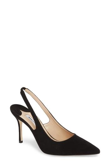 Women's Manolo Blahnik Allura Slingback Pointy Toe Pump Us / 39eu - Black