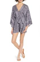 Women's All In Favor Print Romper - Blue