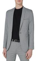 Men's Topman Ultra Skinny Fit Houndstooth Suit Jacket R - Grey