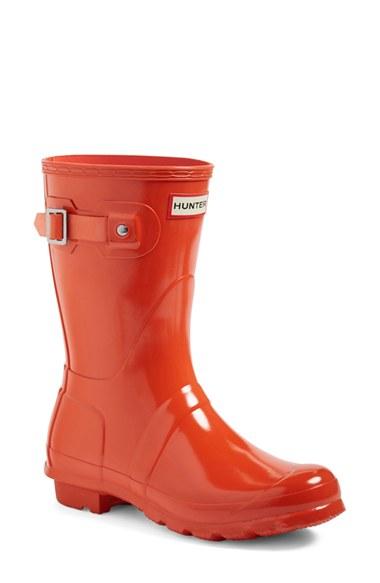 Women's Hunter 'original Short' Gloss Rain Boot M - Orange