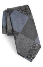 Men's Calibrate Leveque Check Silk Blend Tie, Size - Black