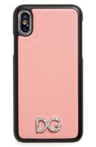 Dolce & Gabbana Crystal Logo Leather Iphone X Case - Pink