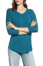 Women's Halogen Relaxed V-neck Top, Size - Blue/green