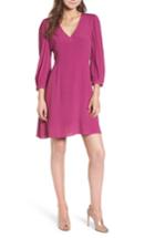 Women's Chelsea28 V-neck Puff Sleeve Dress - Purple