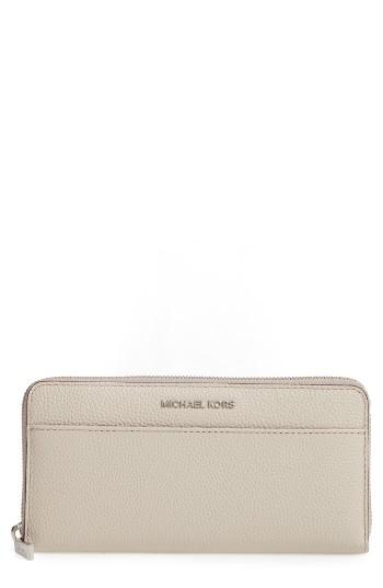 Women's Michael Michael Kors Mercer Leather Continental Wallet - Beige