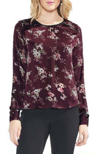 Women's Vince Camuto Delicate Bouquet Mixed Media Top, Size - White