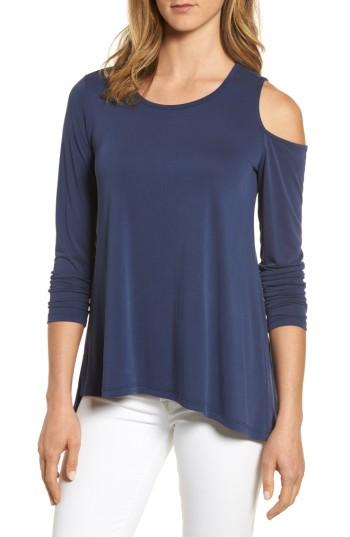 Women's Bobeau Single Cold Shoulder Top - Blue