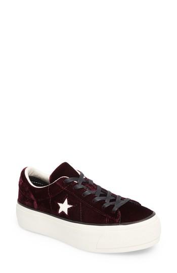 Women's Converse Chuck Taylor One Star Platform Sneaker .5 M - Burgundy