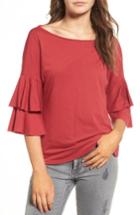 Women's Ten Sixty Sherman Ruffle Sleeve Tee - Red