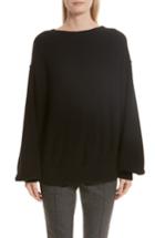 Women's Helmut Lang Balloon Sleeve Wool & Cashmere Sweater - Black