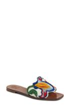 Women's Tory Burch Bianca Floral Embellished Slide Sandal M - Ivory