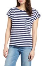Women's Vineyard Vines Linen Roll Sleeve Pocket Tee - Blue