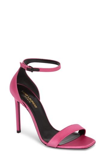 Women's Saint Laurent Amber Ankle Strap Sandal Us / 36eu - Pink