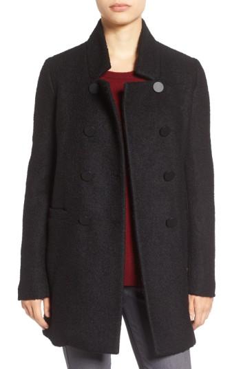 Women's Tahari 'harper' Double-breasted Boucle Coat - Black