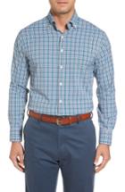 Men's Peter Millar Regular Fit Check Performance Sport Shirt - Blue