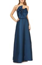 Women's Kay Unger Bow Front Straplles Mikado Evening Dress - Blue