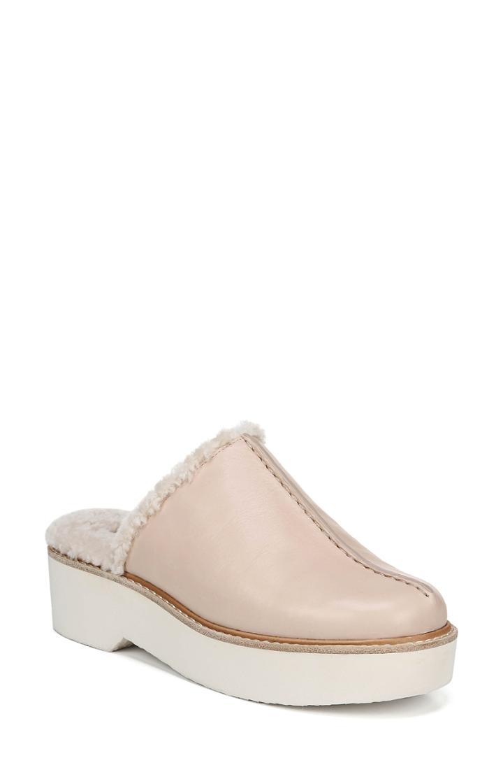 Women's Vince Adler Genuine Shearling Lined Platform Mule .5 M - Beige