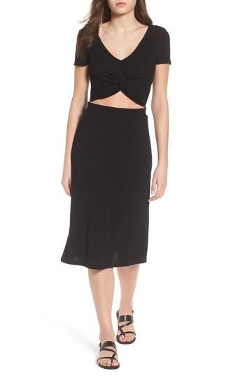 Women's Bp. Twist Front Midi Dress - Black