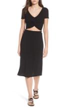 Women's Bp. Twist Front Midi Dress - Black