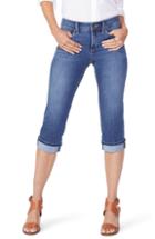Petite Women's Nydj Marilyn High Waist Cuffed Stretch Crop Jeans P - Blue