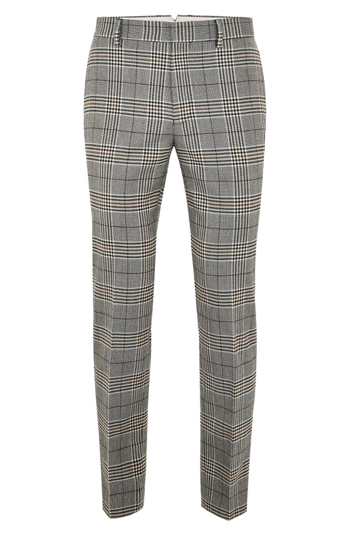 Men's Topman Dapple Check Skinny Trousers 32 - Beige