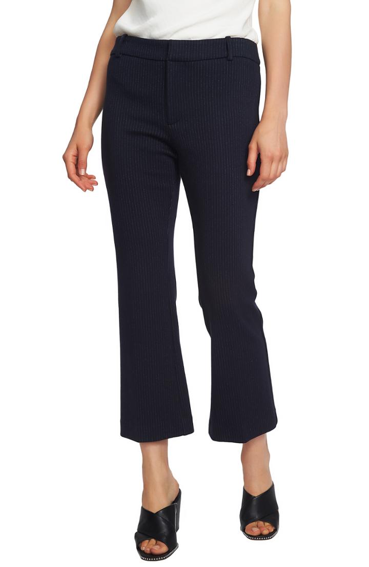 Women's 1.state Mini Kick Flare Pinstripe Pants (similar To 14w) - Blue