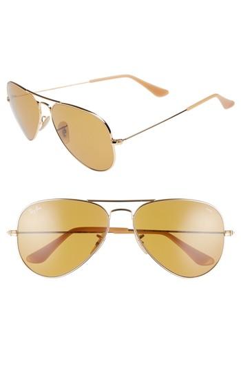 Women's Ray-ban 58mm Polarized Aviator Sunglasses -