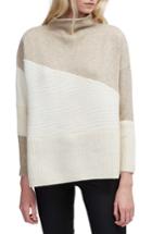 Women's French Connection Patchwork Mock Neck Sweater - Beige