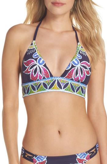 Women's Trina Turk Lotus Halter Bikini Top - Blue